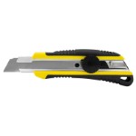 General-purpose Knife with Non-Slip Rubbergrip, 18 mm blade, Screw Lock and Storage with 2 extra blades